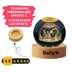 Charger l'image dans la galerie, Souvenir&Love™Sphère en cristal avec gravure personnalisée